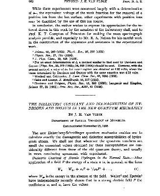 خرید و دانلود نسخه کامل کتاب The Dielectric Constant and Diamagnetism of Hydrogen and Helium in the New Quantum Mechanics