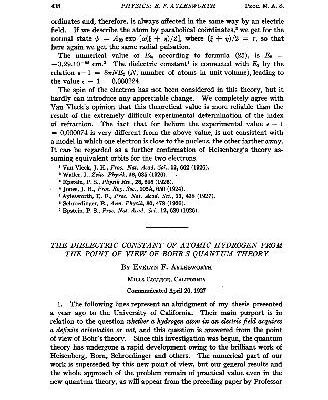 خرید و دانلود نسخه کامل کتاب The Dielectric Constant of Atomic Hydrogen from the Point of View of Bohrs Quantum Theory