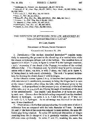خرید و دانلود نسخه کامل کتاب The Diffusion of Hydrogen into Air Measured by the Interferometer U-Gauge