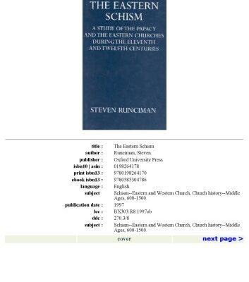 خرید و دانلود نسخه کامل کتاب The Eastern Schism (Oxford University Press Academic Monograph Reprints)