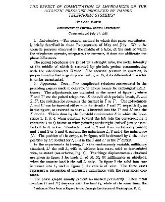 خرید و دانلود نسخه کامل کتاب The Effect of Commutation of Impedances on the Acoustic Pressure Produced by Paired Telephonic Systems