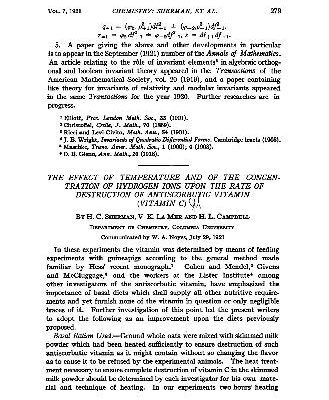 خرید و دانلود نسخه کامل کتاب The Effect of Temperature and of the Concentration of Hydrogen Ions upon the Rate of Destruction of Antiscorbutic Vitamin (Vitamin C)
