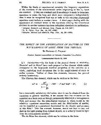 خرید و دانلود نسخه کامل کتاب The effect of the annihilation of matter on the wave-length of light from the nebulae