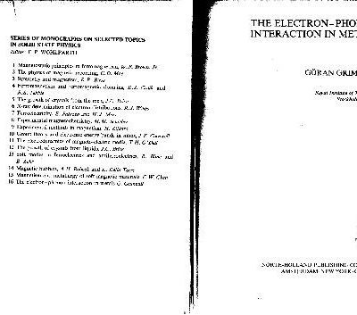 خرید و دانلود نسخه کامل کتاب The electron-phonon interaction in metals
