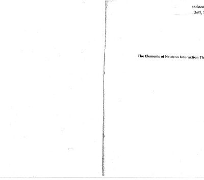 خرید و دانلود نسخه کامل کتاب The Element of Neutron interaction Theory