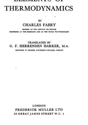 خرید و دانلود نسخه کامل کتاب The elements of thermodynamics (translated from the 6th French edition, 1947)