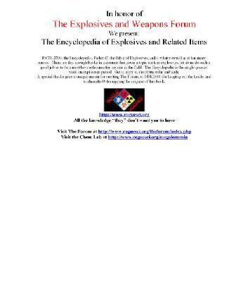 خرید و دانلود نسخه کامل کتاب The Encyclopedia of Explosives and Related Items exri