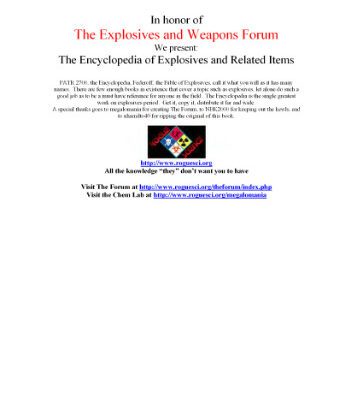 خرید و دانلود نسخه کامل کتاب The Encyclopedia of Explosives and Related Items exri