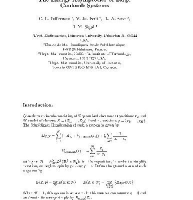 خرید و دانلود نسخه کامل کتاب The energy asymptotics of large Coulomb systems Lecture Notes in Physics