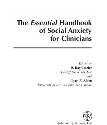 خرید و دانلود نسخه کامل کتاب The Essential Handbook of Social Anxiety for Clinicians