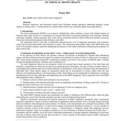 خرید و دانلود نسخه کامل کتاب The experience of dynamic apparatus control and estimation of exploitation system safety vessel – reinforcement of vertical mining shafts