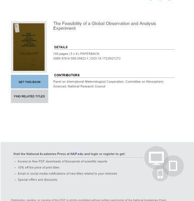 خرید و دانلود نسخه کامل کتاب The Feasibility of a Global Observation and Analysis Experiment