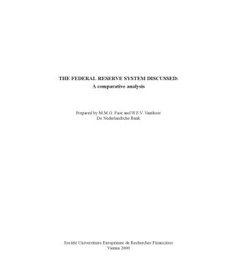 خرید و دانلود نسخه کامل کتاب The Federal Reserve System Discussed: A Comparative Analysis