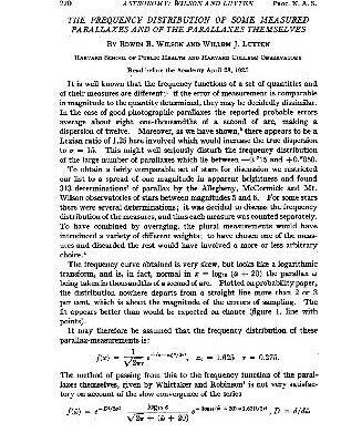 خرید و دانلود نسخه کامل کتاب The Frequency Distribution of Some Measured Parallaxes and of the Parallaxes Themselves