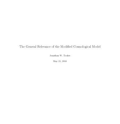 خرید و دانلود نسخه کامل کتاب The General Relevance of the Modified Cosmological Model