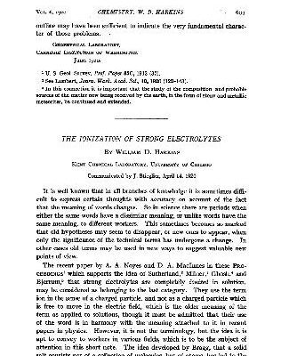 خرید و دانلود نسخه کامل کتاب The Ionization of Strong Electrolytes