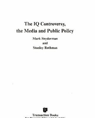 خرید و دانلود نسخه کامل کتاب The IQ Controversy, the Media and Public Policy