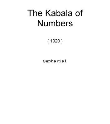 خرید و دانلود نسخه کامل کتاب The Kabala of Numbers
