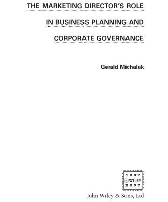 خرید و دانلود نسخه کامل کتاب The Marketing Director’s Role in Business Planning and Corporate Governance