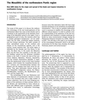 خرید و دانلود نسخه کامل کتاب The Mesolithic of the northwestern Pontic region. New AMS dates for the origin and spread of the blade and trapeze industries in southeastern Europe