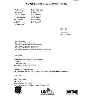 خرید و دانلود نسخه کامل کتاب The MODTRAN 2/3 Report and LOWTRAN 7 Model