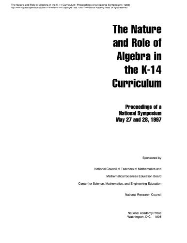 خرید و دانلود نسخه کامل کتاب The Nature and Role of Algebra in the K-14 Curriculum – Proceedings of a National Symposium_68ced65243fc7.jpeg خرید و دانلود نسخه کامل کتاب The Nature and Role of Algebra in the K-14 Curriculum – Proceedings of a National Symposium