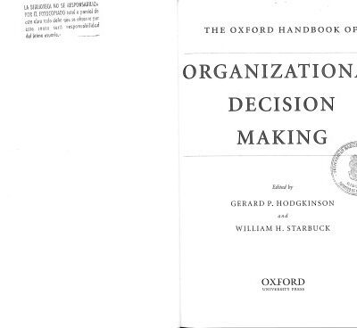 خرید و دانلود نسخه کامل کتاب The Oxford Handbook of Organizational Decision Making (Oxford Handbooks in Business and Management)