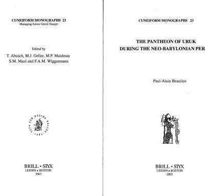 خرید و دانلود نسخه کامل کتاب The Pantheon of Uruk During the Neo-Babylonian Period (Cuneiform Monographs)