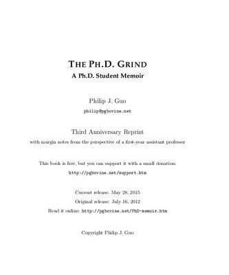 خرید و دانلود نسخه کامل کتاب The Ph.D. Grind: A Ph.D. Student Memoir