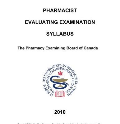 خرید و دانلود نسخه کامل کتاب The Pharmacy Examining Board of Canada – Pharmacist evaluating examination syllabus