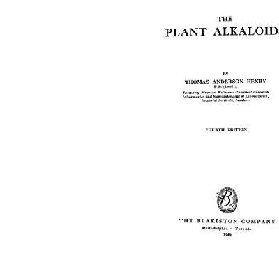 خرید و دانلود نسخه کامل کتاب The plant alkaloids