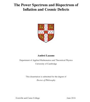 خرید و دانلود نسخه کامل کتاب The Power Spectrum and Bispectrum of Inflation and Cosmic Defects [PhD Thesis]