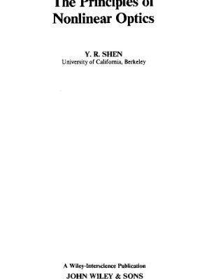 خرید و دانلود نسخه کامل کتاب The principles of nonlinear optics