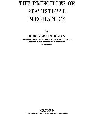 خرید و دانلود نسخه کامل کتاب The Principles of Statistical Mechanics