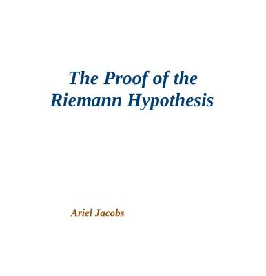 خرید و دانلود نسخه کامل کتاب The Proof of the Riemann Hypothesis