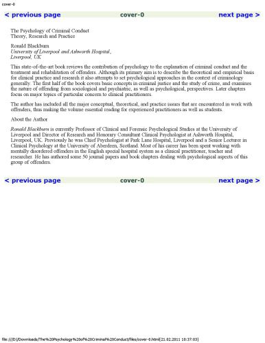 خرید و دانلود نسخه کامل کتاب The Psychology of Criminal Conduct: Theory, Research and Practice (Wiley Series in Clinical Psychology)_68cbd4f59ebaf.jpeg خرید و دانلود نسخه کامل کتاب The Psychology of Criminal Conduct: Theory, Research and Practice (Wiley Series in Clinical Psychology)
