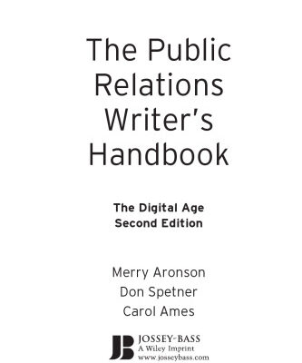 خرید و دانلود نسخه کامل کتاب The Public Relations Writer’s Handbook: The Digital Age
