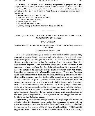خرید و دانلود نسخه کامل کتاب The Quantum Theory and the Behavior of Slow Electrons in Gases