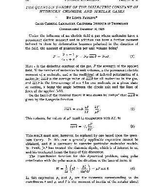 خرید و دانلود نسخه کامل کتاب The Quantum Theory of the Dielectric Constant of Hydrogen Chloride and Similar Gases