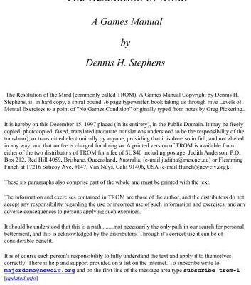 خرید و دانلود نسخه کامل کتاب The Resolution of Mind. A Games Manual