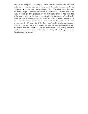 خرید و دانلود نسخه کامل کتاب The Rhetoric of the Body from Ovid to Shakespeare