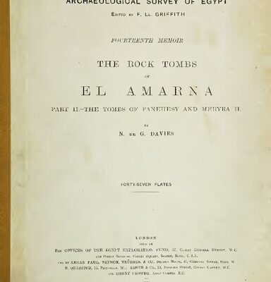 خرید و دانلود نسخه کامل کتاب The Rock Tombs of El Amarna. Part II. – The Tombs of Panehesy and Meryra II.