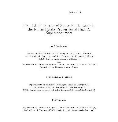 خرید و دانلود نسخه کامل کتاب The Role of Density of States Fluctuations in the Normal State Properties of Higt Tc Superconductors
