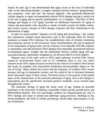 خرید و دانلود نسخه کامل کتاب The Role of DNA Damage and Repair in Cell Aging