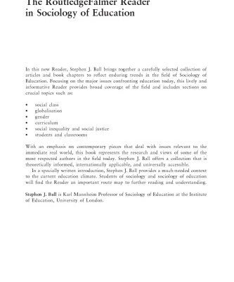 خرید و دانلود نسخه کامل کتاب The RoutledgeFalmer Reader in Sociology of Education (Readers in Education)
