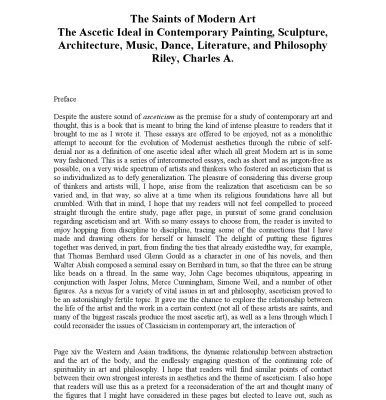 خرید و دانلود نسخه کامل کتاب The saints of modern art : the ascetic ideal in contemporary painting, sculpture, architecture, music, dance, literature, and philosophy