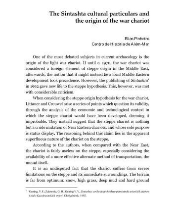 خرید و دانلود نسخه کامل کتاب The Sintashta cultural particulars and the origin of the war chariot