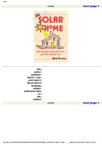 خرید و دانلود نسخه کامل کتاب The Solar Home: How to Design and Build a House You Heat With the Sun (How-To Guides)_68ca42b34dbd0.jpeg خرید و دانلود نسخه کامل کتاب The Solar Home: How to Design and Build a House You Heat With the Sun (How-To Guides)