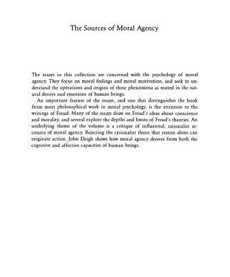 خرید و دانلود نسخه کامل کتاب The Sources of Moral Agency: Essays in Moral Psychology and Freudian Theory