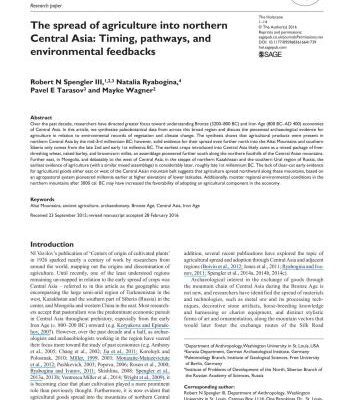 خرید و دانلود نسخه کامل کتاب The spread of agriculture into northern Central Asia: Timing, pathways, and environmental feedbacks
